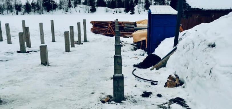 Фундамент на забивных ЖБ сваях