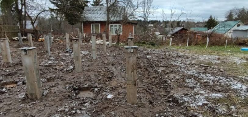 Фундамент на забивных ЖБ сваях